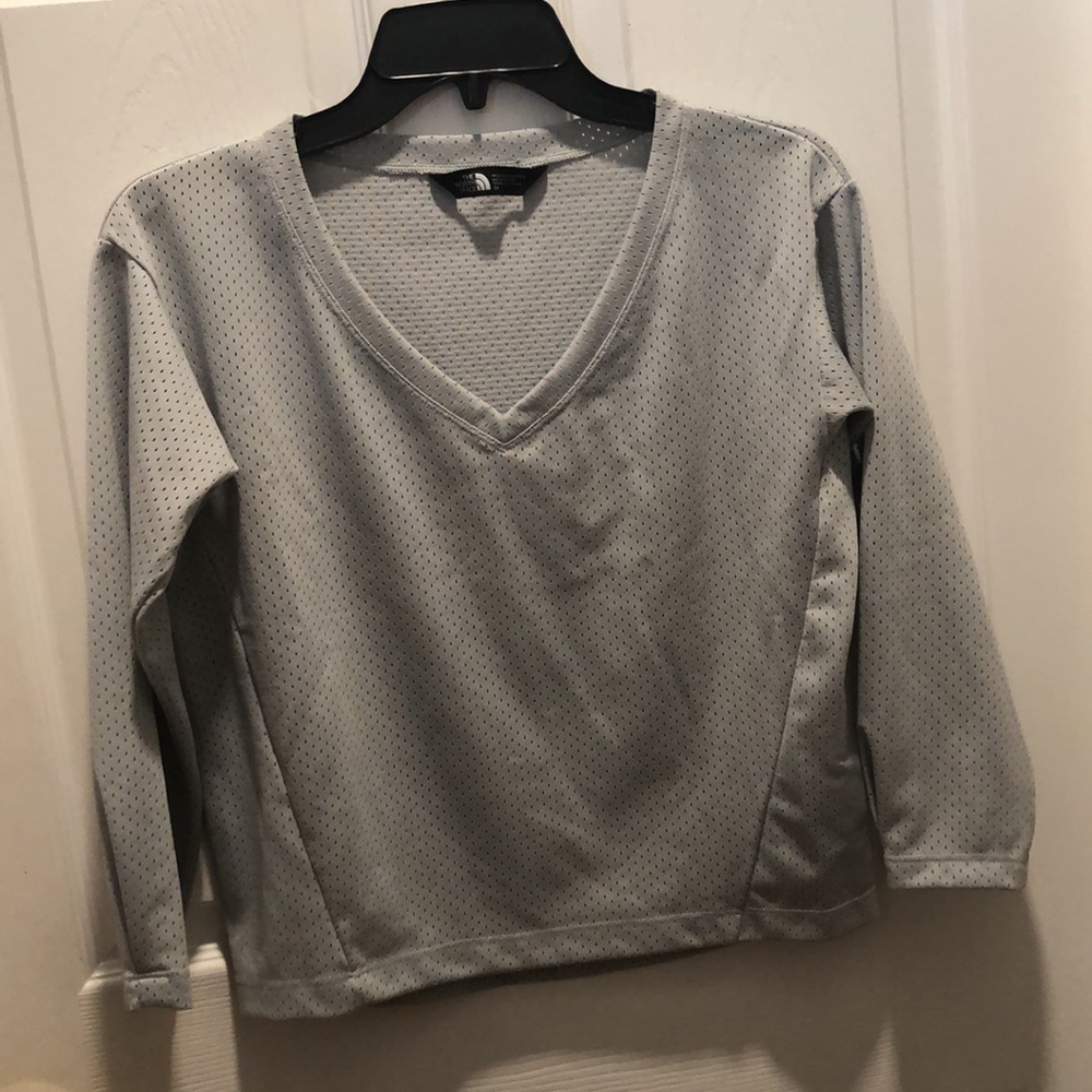 The North Face Jersey Crop Top Women's Gray V Neck small